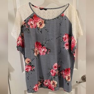 Floral Striped Skirt